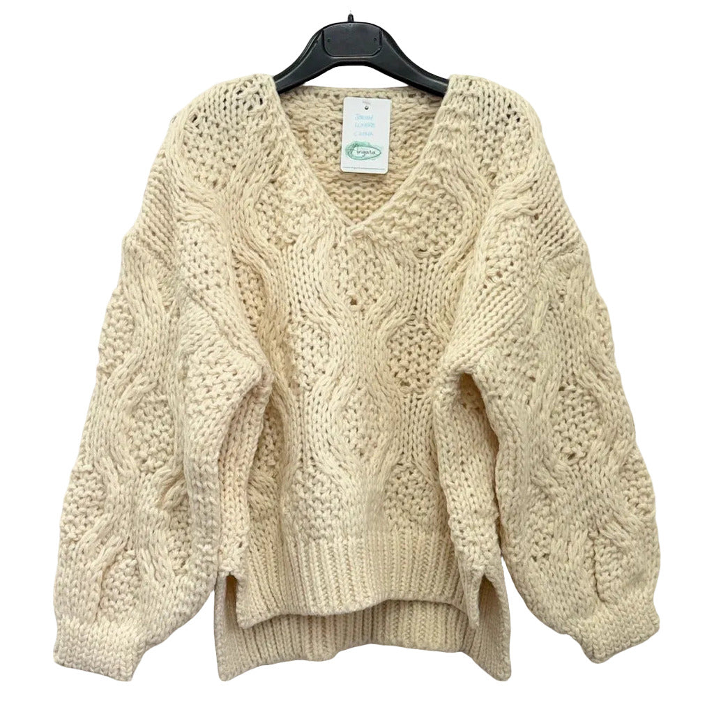 Jersey punto grueso lumbre sobre fondo blanco para mujer Angara Moda