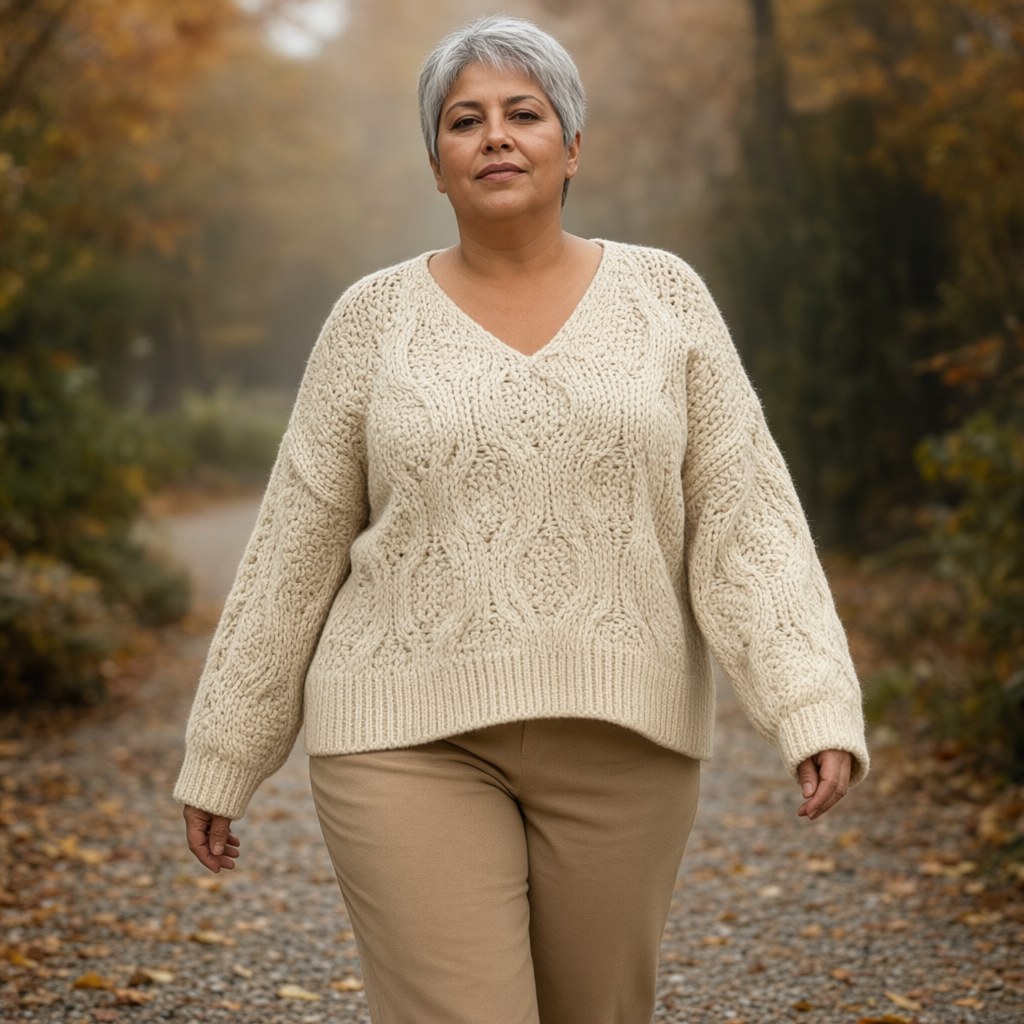 Jersey punto grueso lumbre con una modelo para mujer Angara Moda