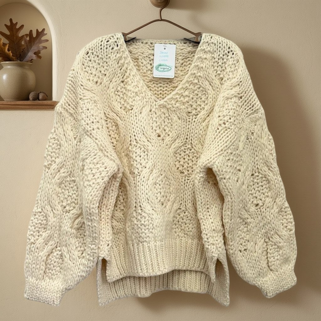 Jersey punto grueso lumbre colgada en un ambiente para mujer Angara Moda