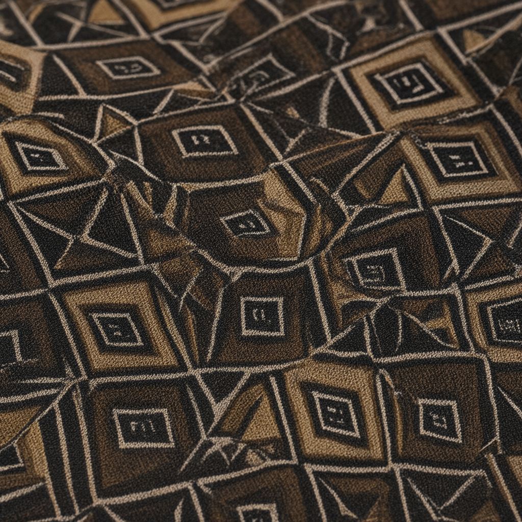 Detalle del tejido de Blusa Plata estampado geométrico étnico tejido fluido volante asimétrico para mujer Angara Moda