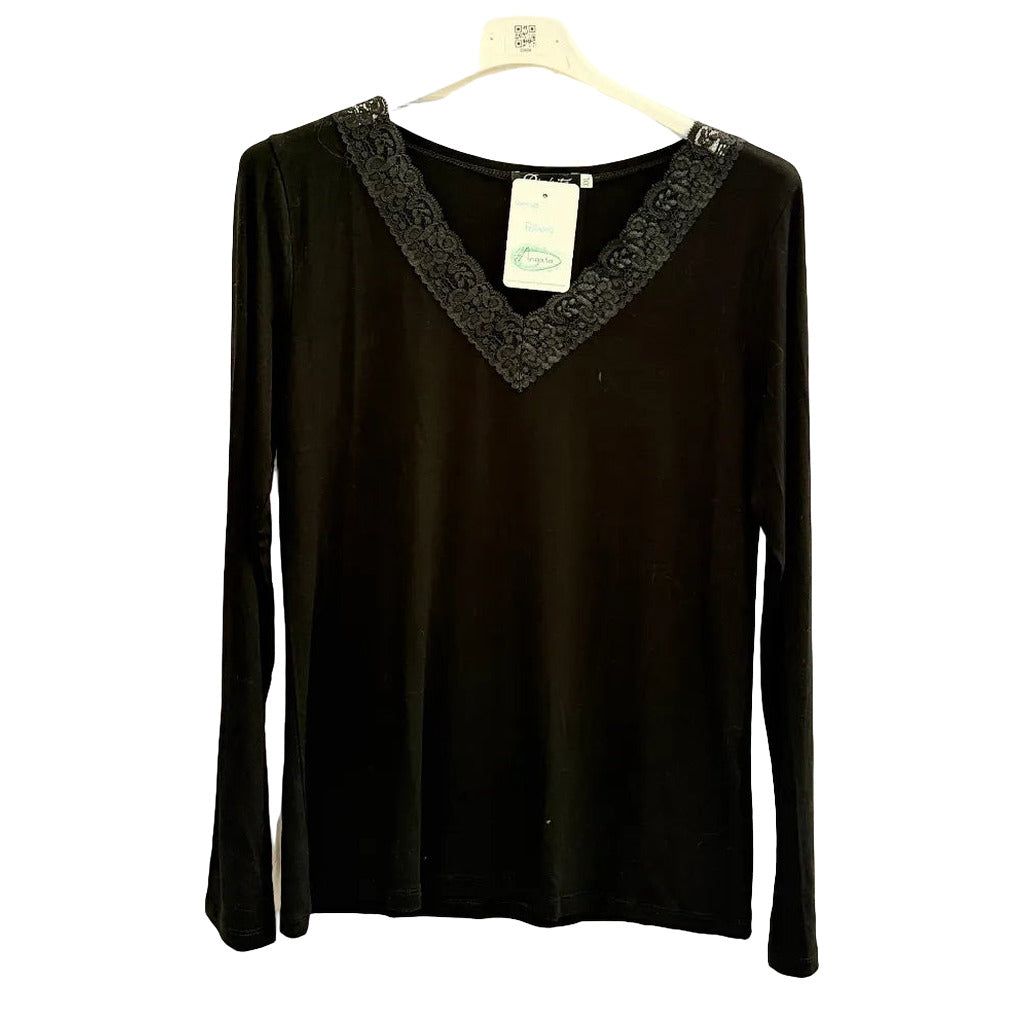 Camiseta potasio en color Negro sobre fondo blanco para mujer Angara Moda