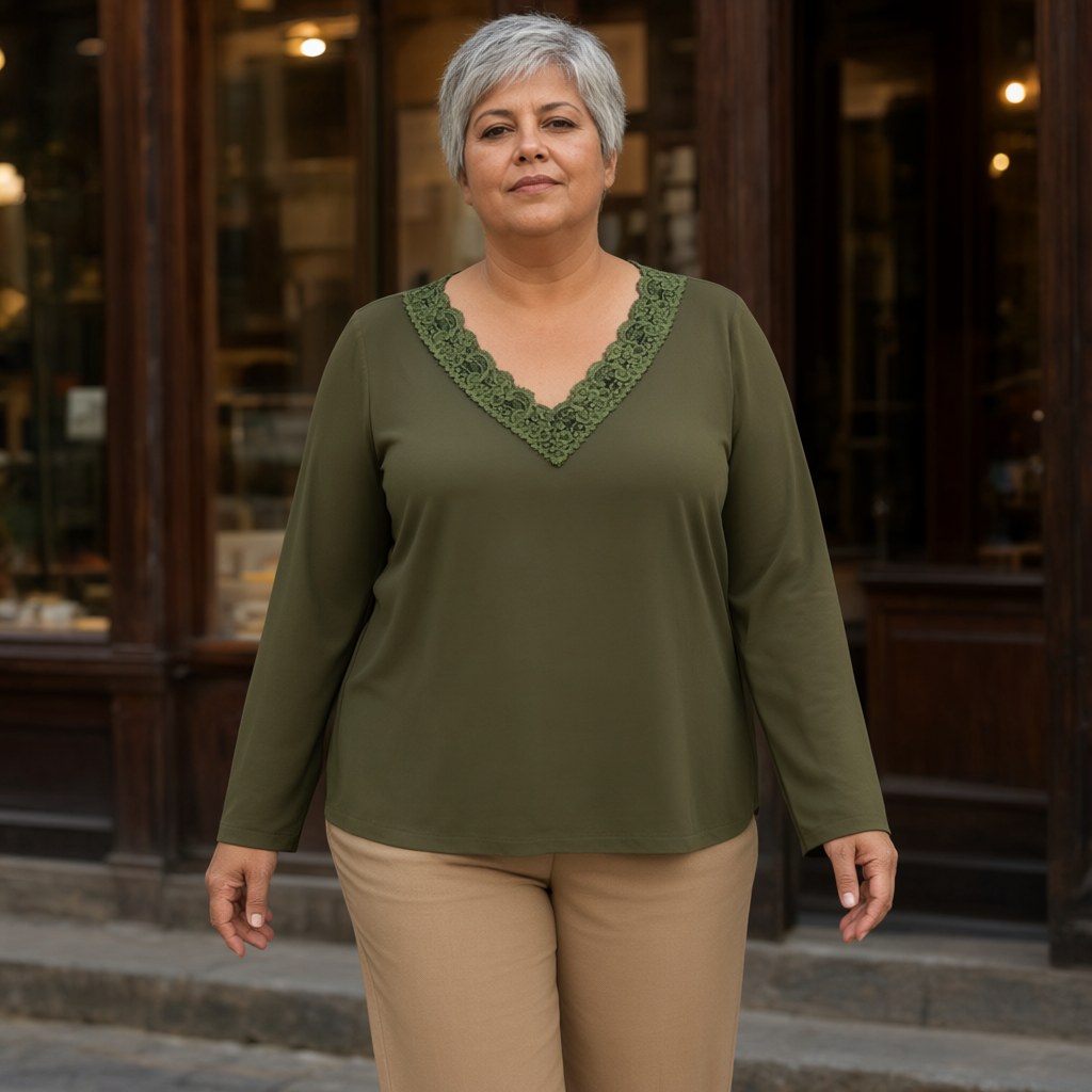 Camiseta potasio con una modelo para mujer Angara Moda