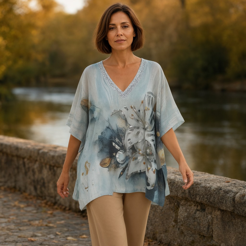 Camiseta cesio con una modelo para mujer Angara Moda