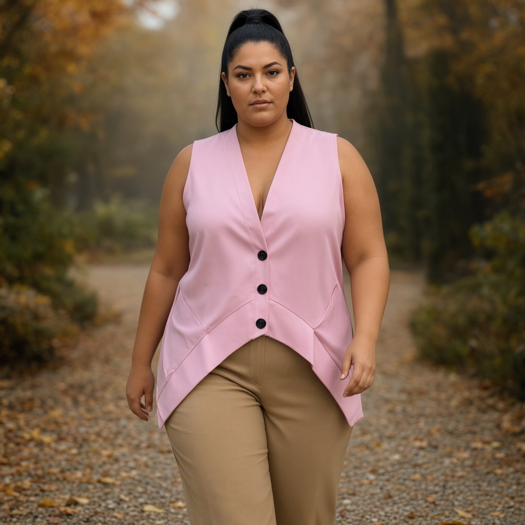 Chaleco elie con una modelo para mujer Angara Moda