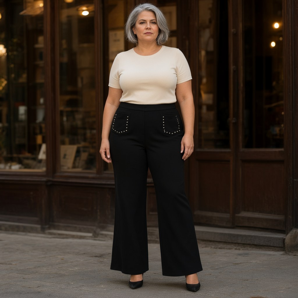 Pantalon tachitas con una modelo para mujer Angara Moda