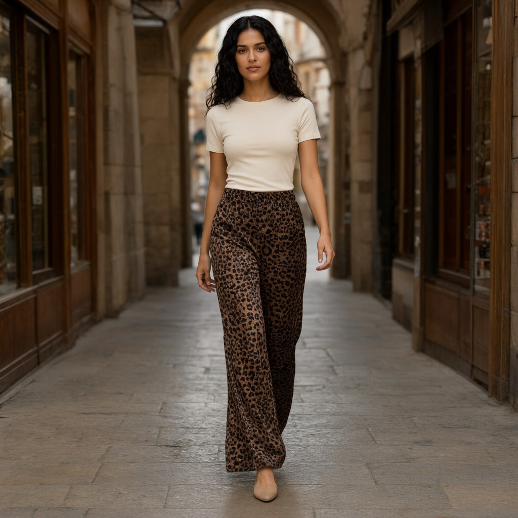 Pantalón Puerto López A con una modelo para mujer Angara Moda