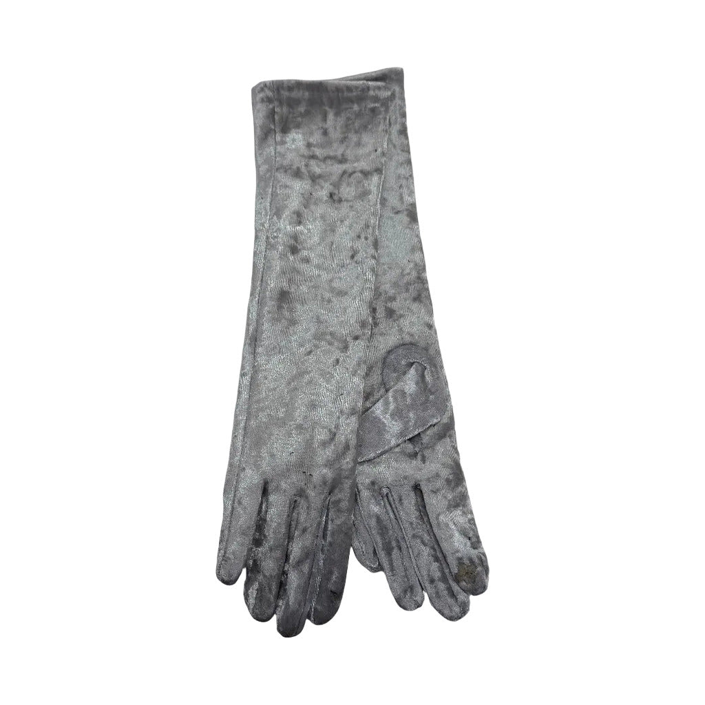 Guantes tercio en color Plateado sobre fondo blanco para mujer Angara Moda