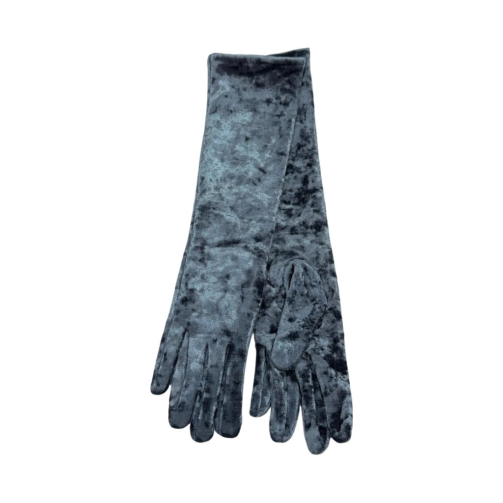 Guantes tercio en color Azul pato sobre fondo blanco para mujer Angara Moda