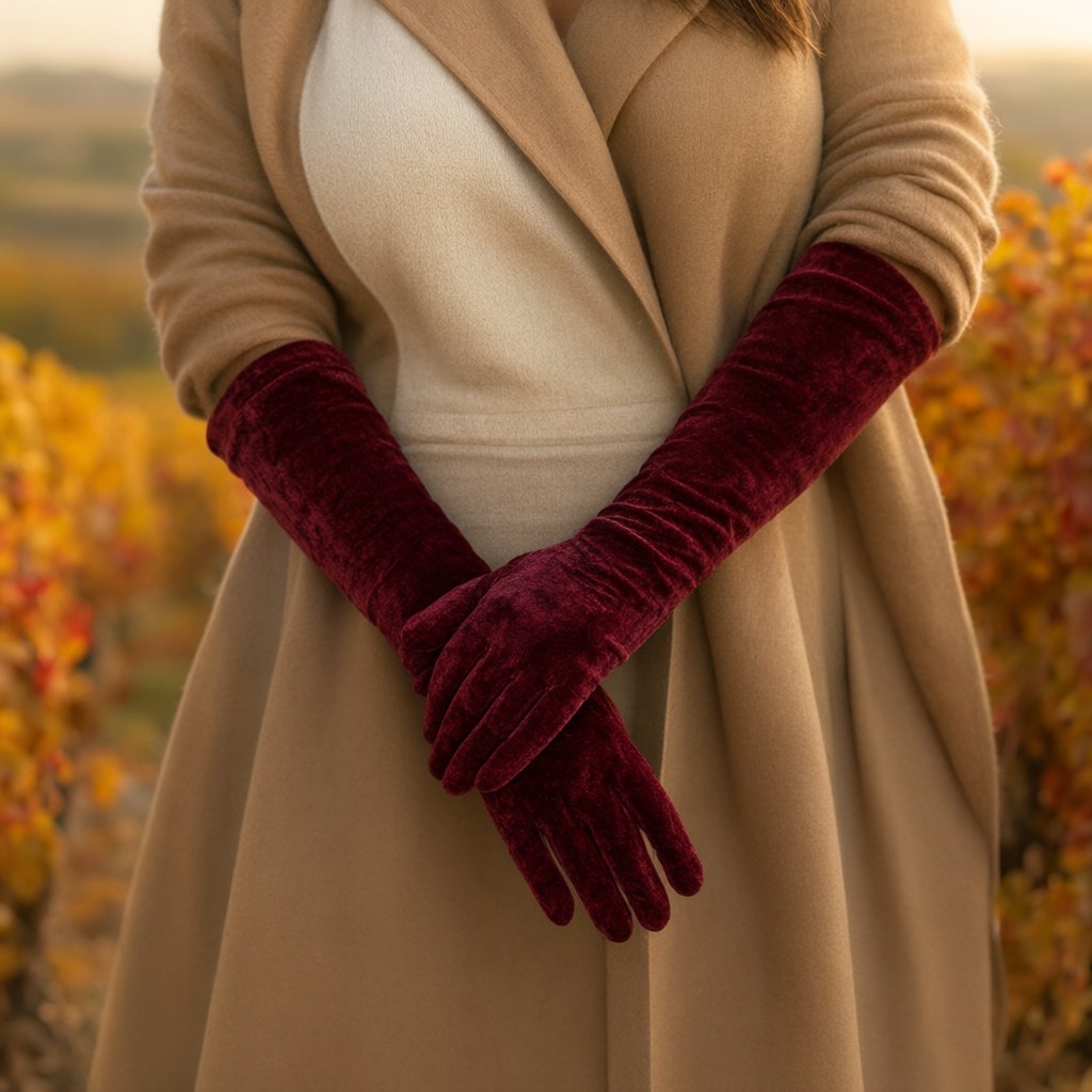 Guantes tercio con una modelo para mujer Angara Moda