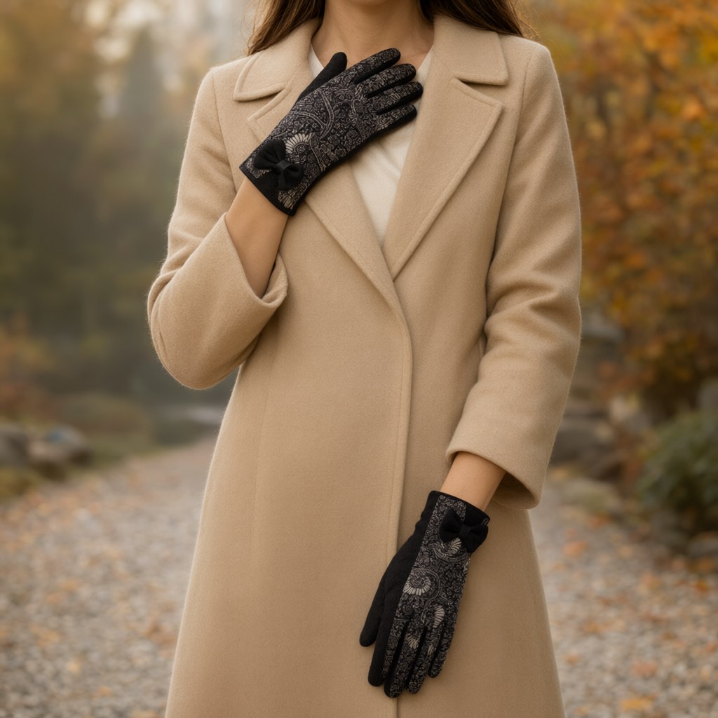 Guantes pajarita con una modelo para mujer Angara Moda