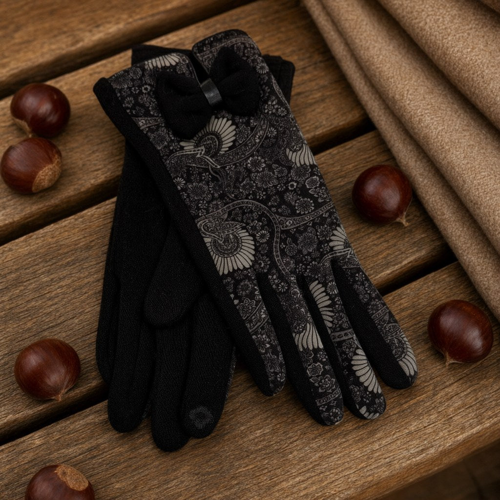 Guantes pajarita sobre una superficie para mujer Angara Moda