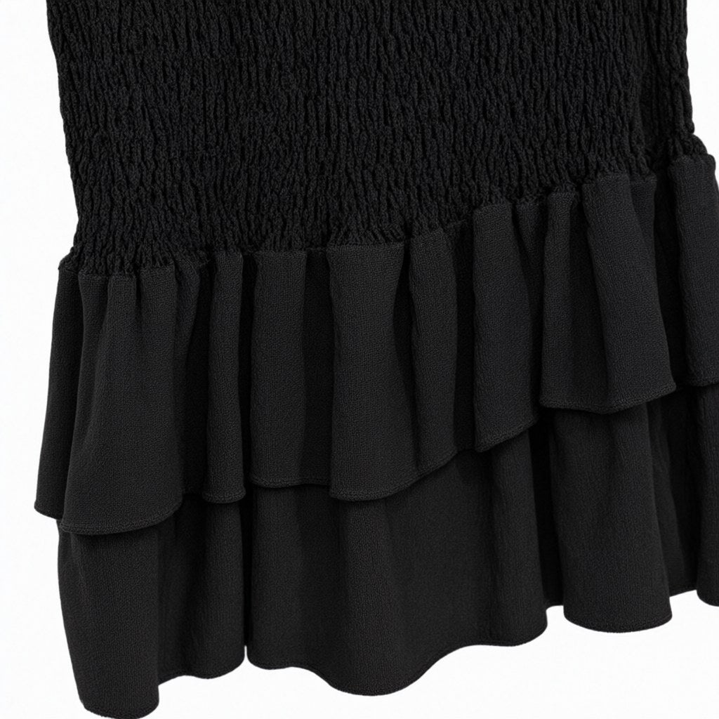 Detalle del tejido de Vestido Colyas corto para mujer Angara Moda