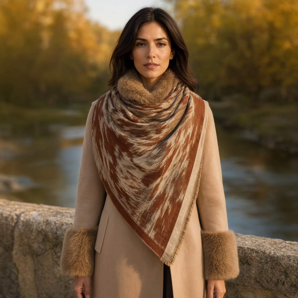 Bufacapa cuzco con una modelo para mujer Angara Moda