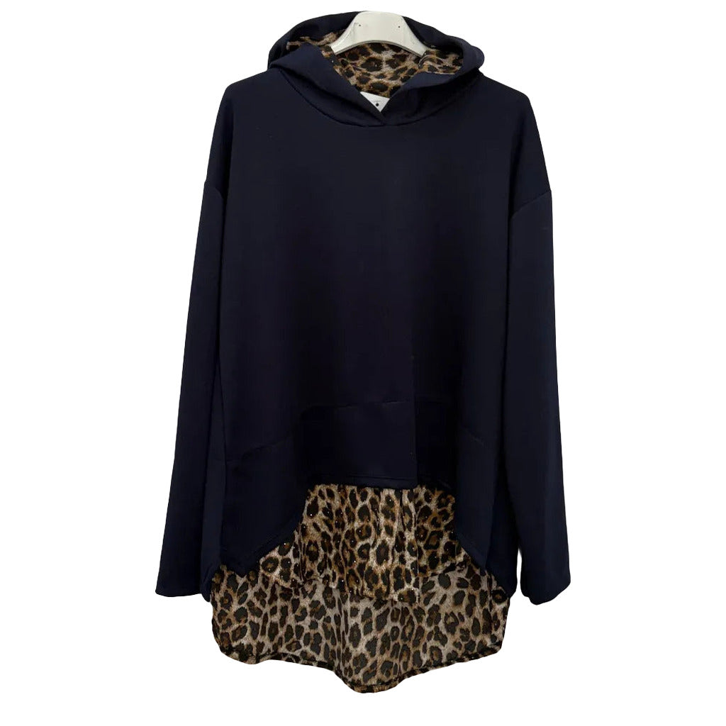 Sudadera leopardo26 sobre fondo blanco para mujer Angara Moda