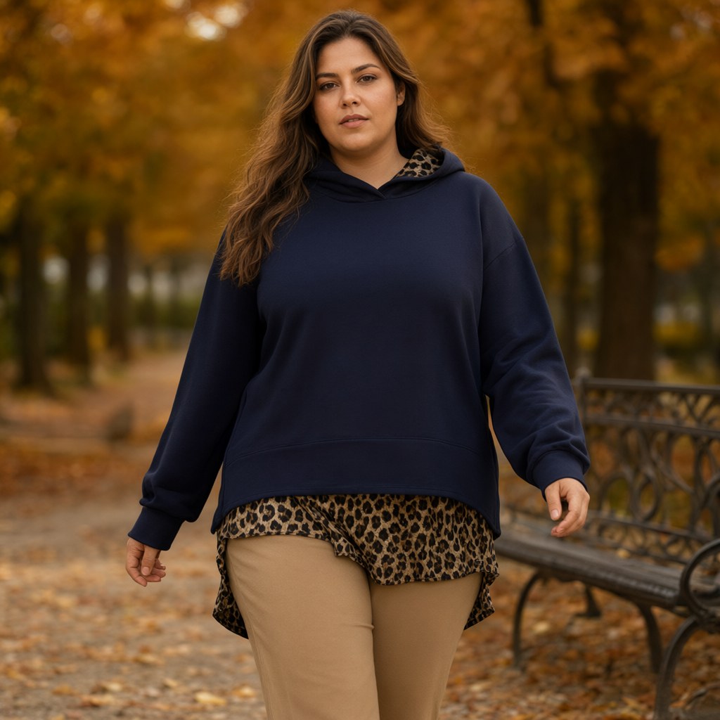 Sudadera leopardo26 con una modelo para mujer Angara Moda