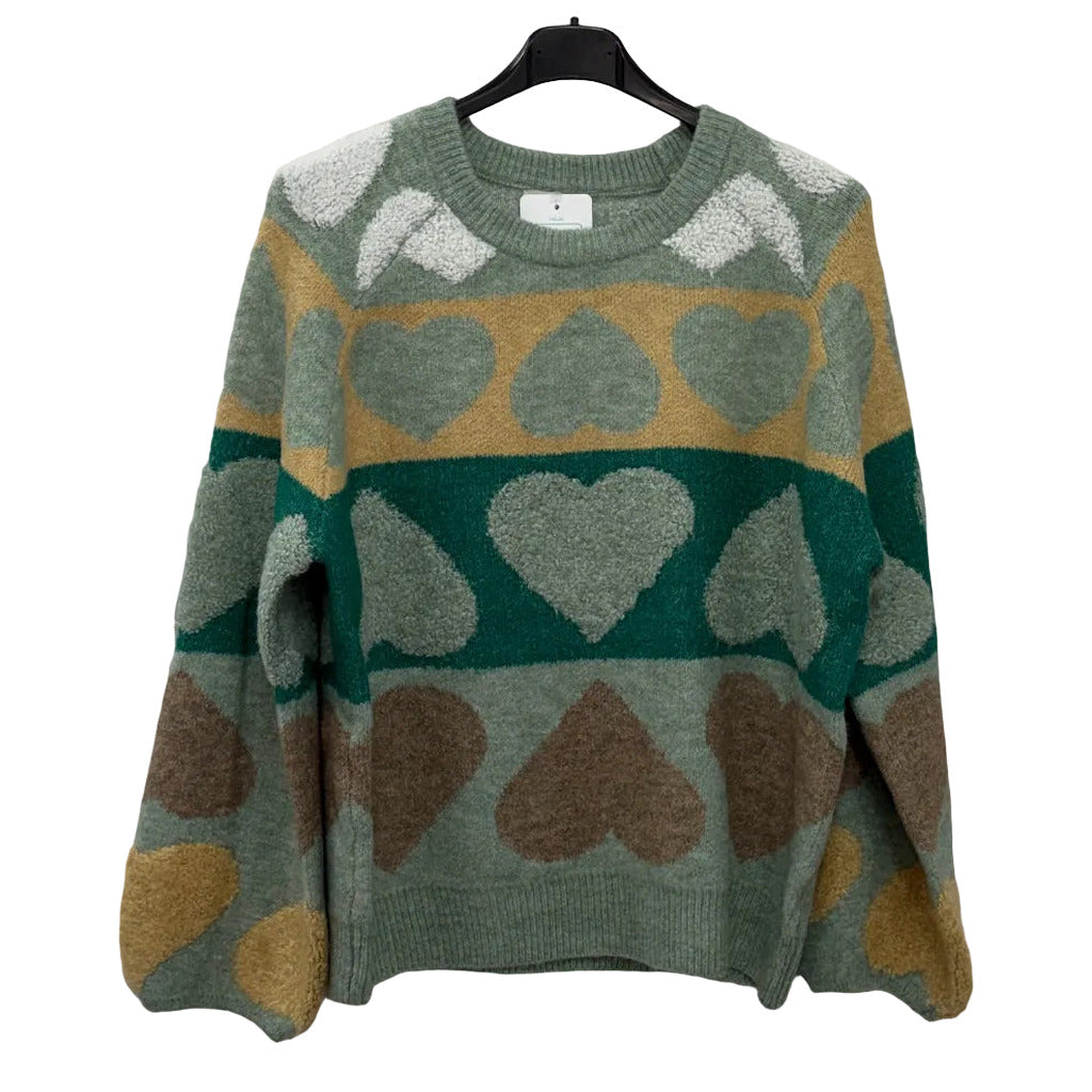 Jersey purpel en color Verde sobre fondo blanco para mujer Angara Moda