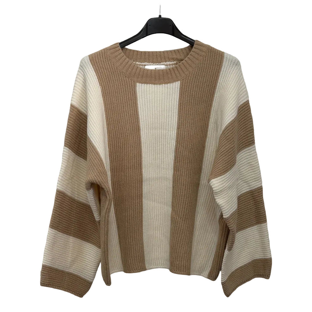 Jersey salcedo en color Camel sobre fondo blanco para mujer Angara Moda
