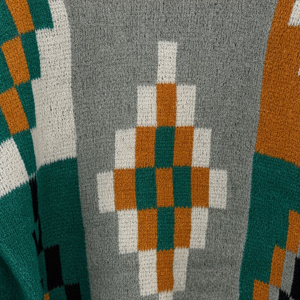 Detalle del tejido de Jersey tetris para mujer Angara Moda