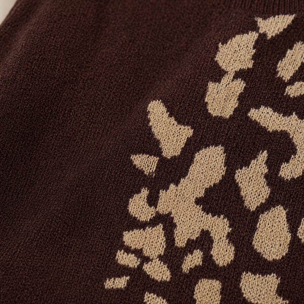 Detalle del tejido de Jersey semileo para mujer Angara Moda