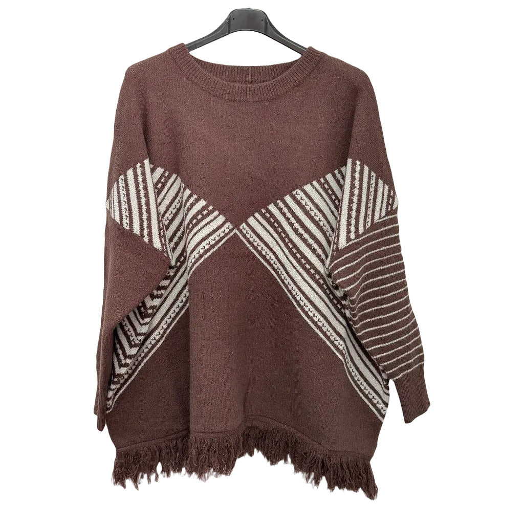 Jersey machupichu en color Marrón sobre fondo blanco para mujer Angara Moda