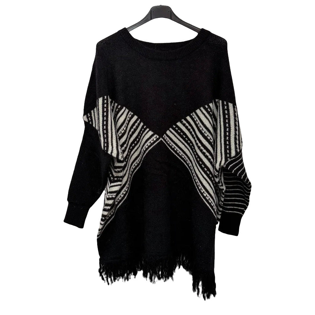 Jersey machupichu en color Negro sobre fondo blanco para mujer Angara Moda