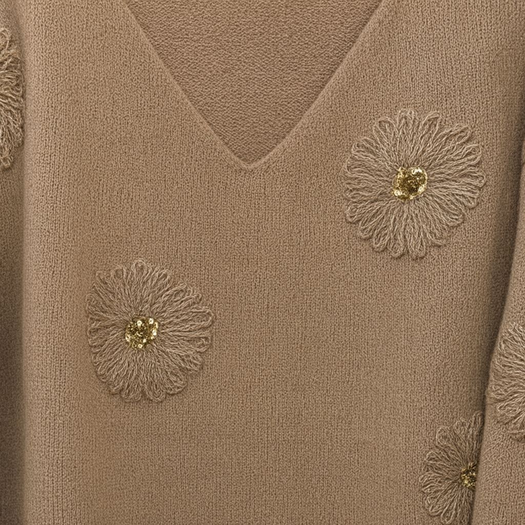 Detalle del tejido de Jersey manantial para mujer Angara Moda
