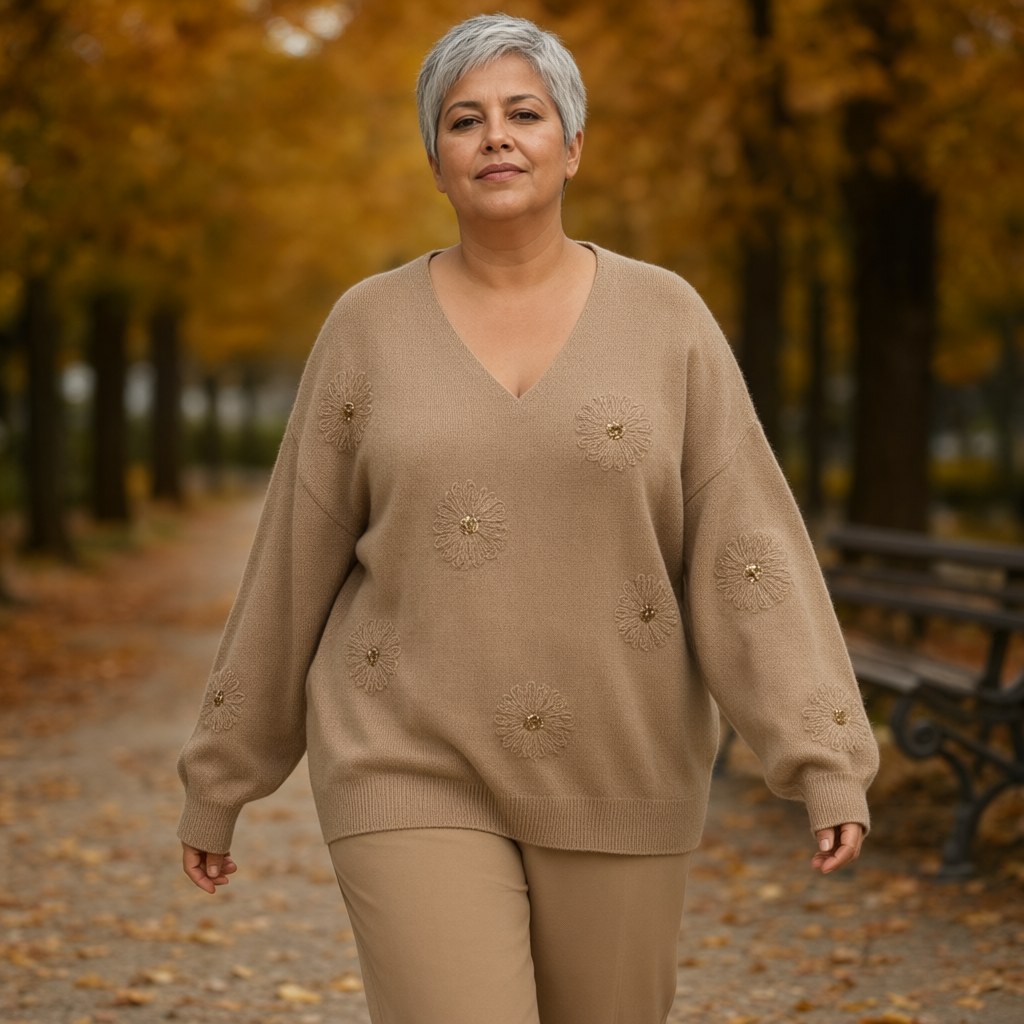 Jersey manantial con una modelo para mujer Angara Moda