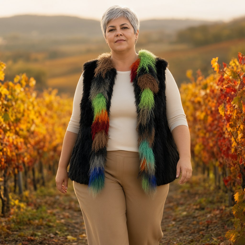 Chaleco kalua con una modelo para mujer Angara Moda