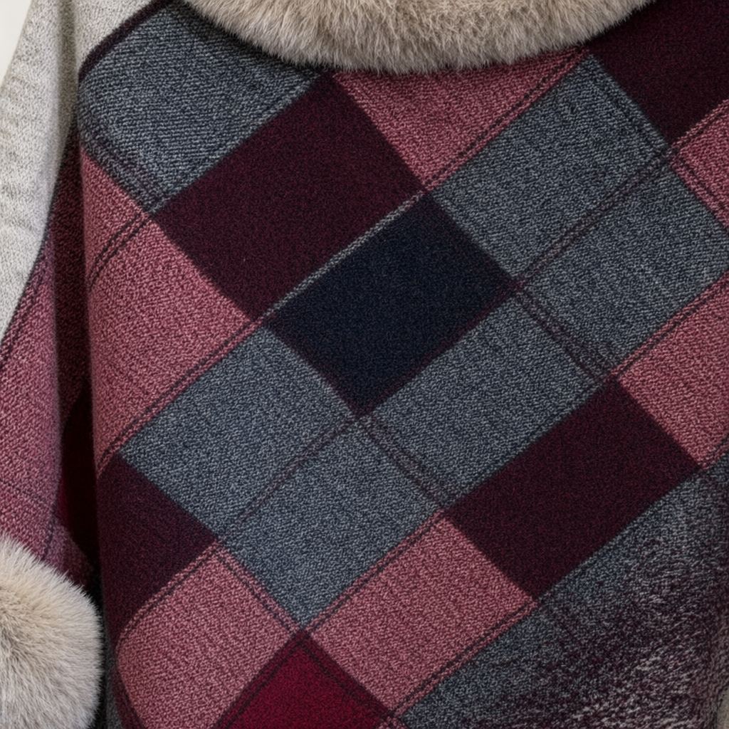 Detalle del tejido de Capa casanova para mujer Angara Moda