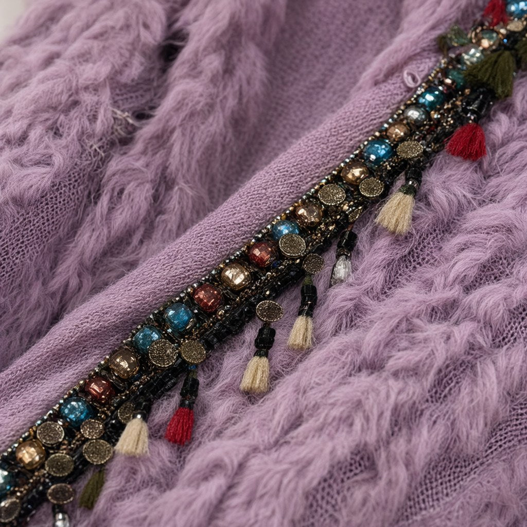 Detalle del tejido de Chaleco tipi para mujer Angara Moda