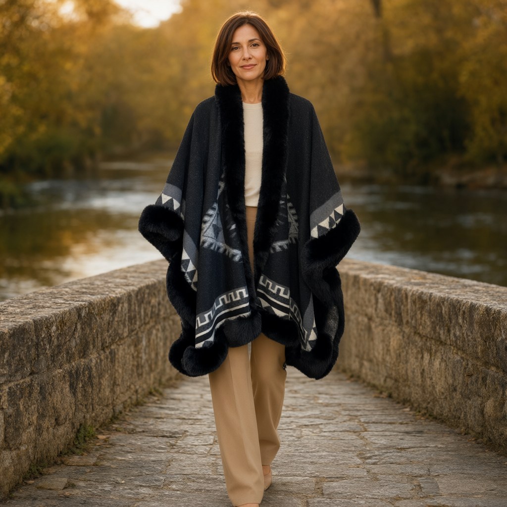 Capa imperio con una modelo para mujer Angara Moda