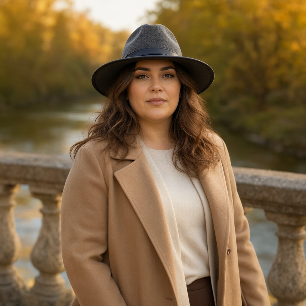 Sombrero coyote con una modelo para mujer Angara Moda