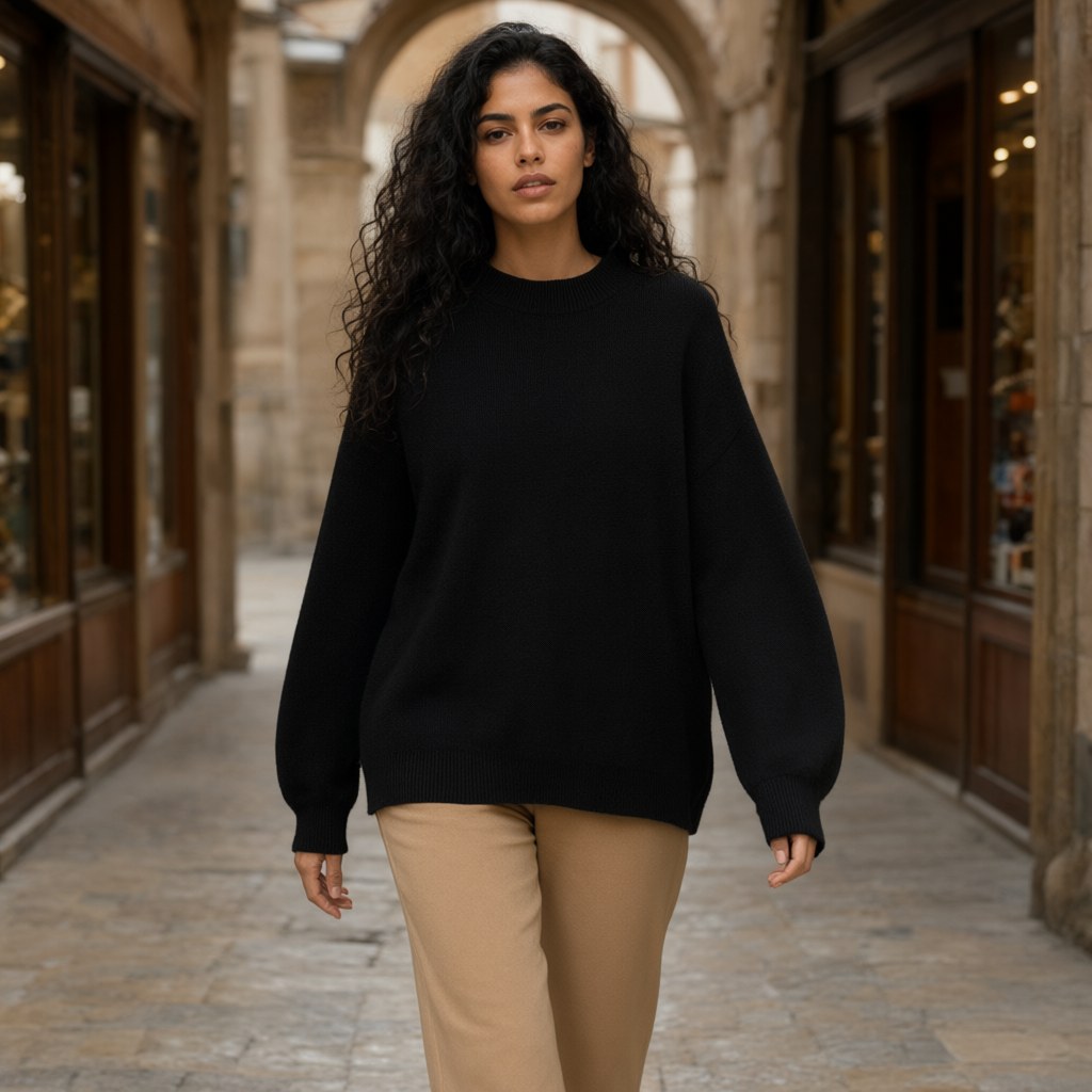 Jersey cuco con una modelo para mujer Angara Moda