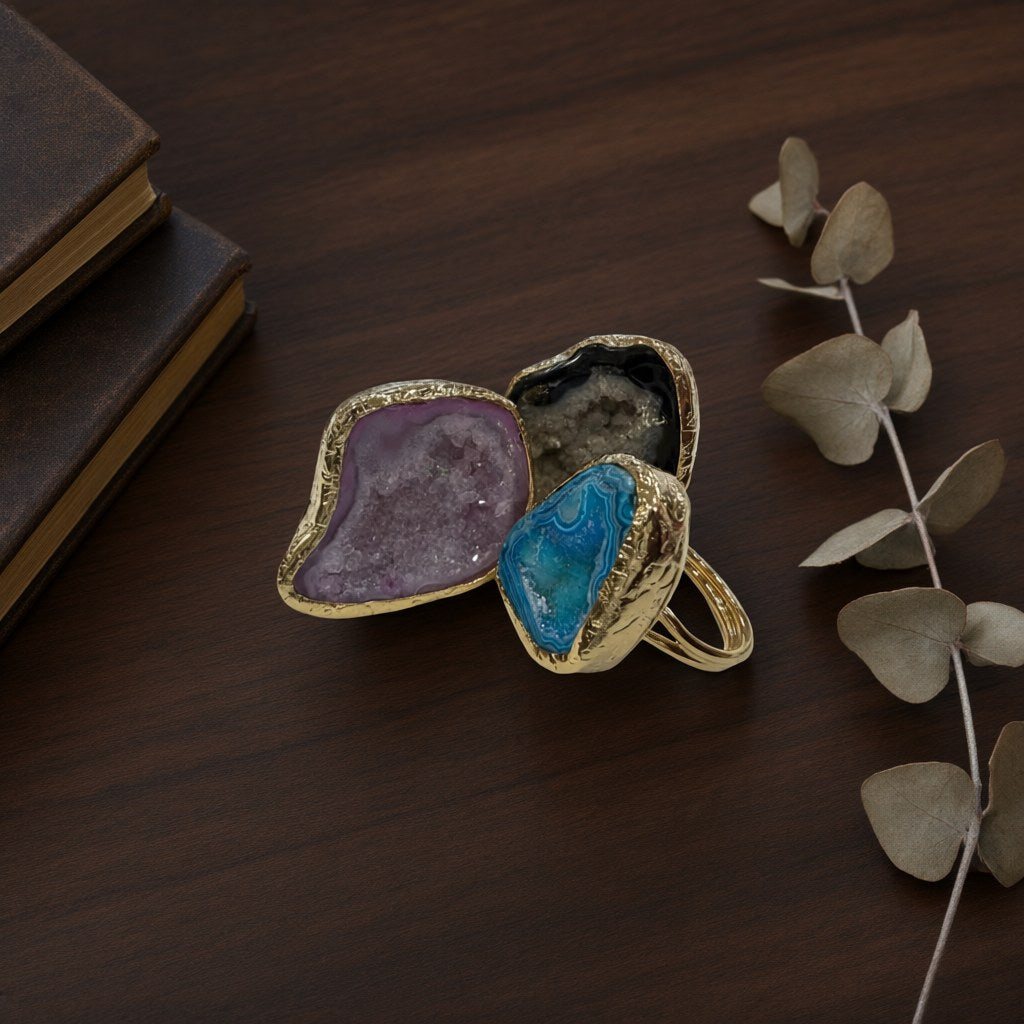 Anillo geoda desde arriba para mujer Angara Moda