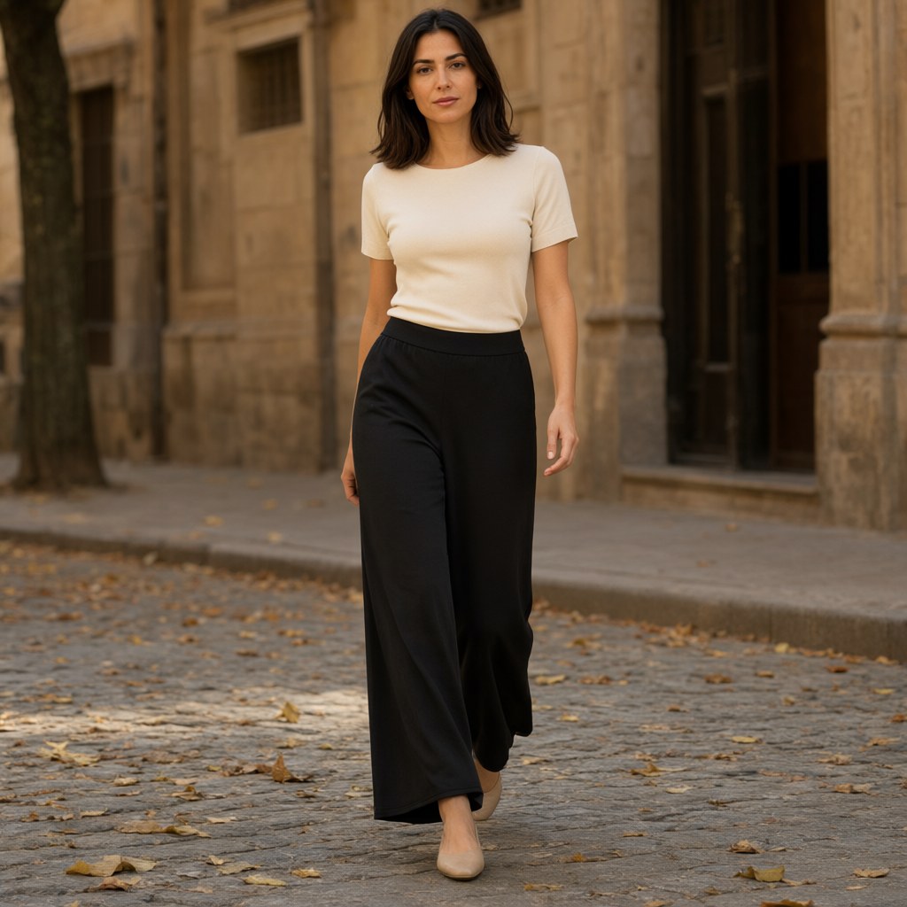 Pantalon Thalzuun con una modelo para mujer Angara Moda