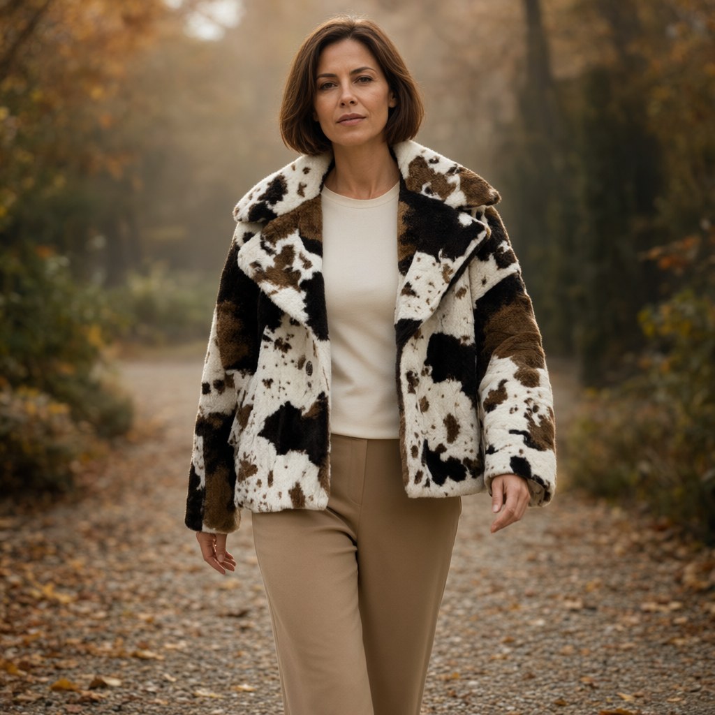 Chaqueta Luisa25 con una modelo para mujer Angara Moda