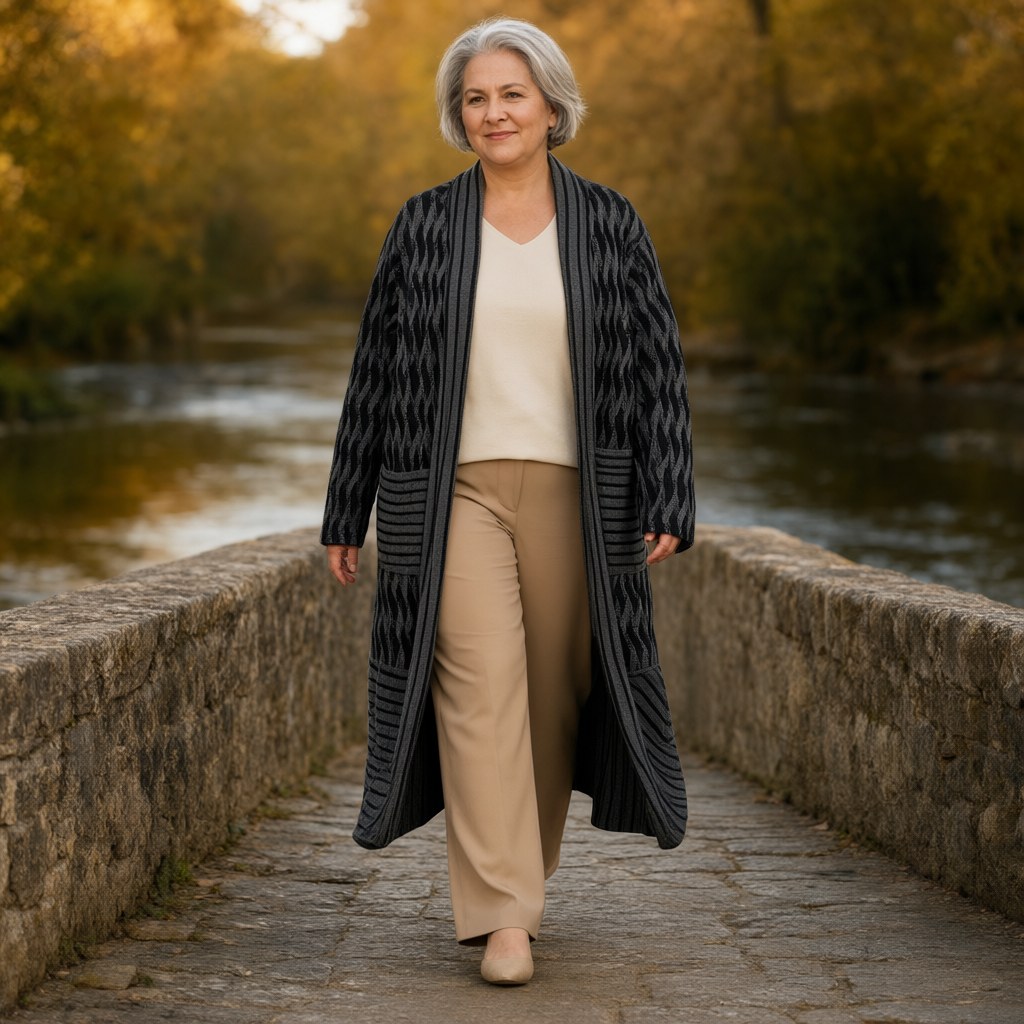 Chaqueta Marta25 con una modelo para mujer Angara Moda
