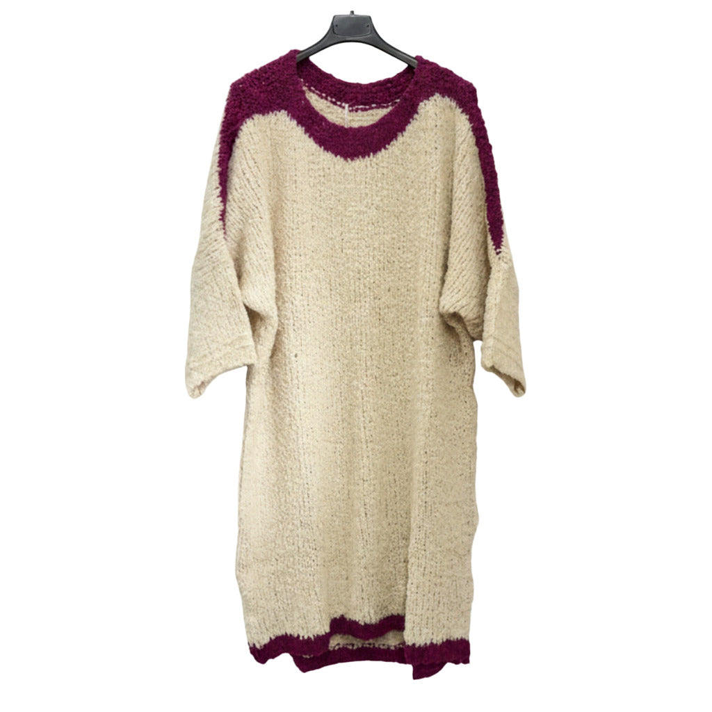 Vestido Julieta25 en color Beige/bugambilla sobre fondo blanco para mujer Angara Moda