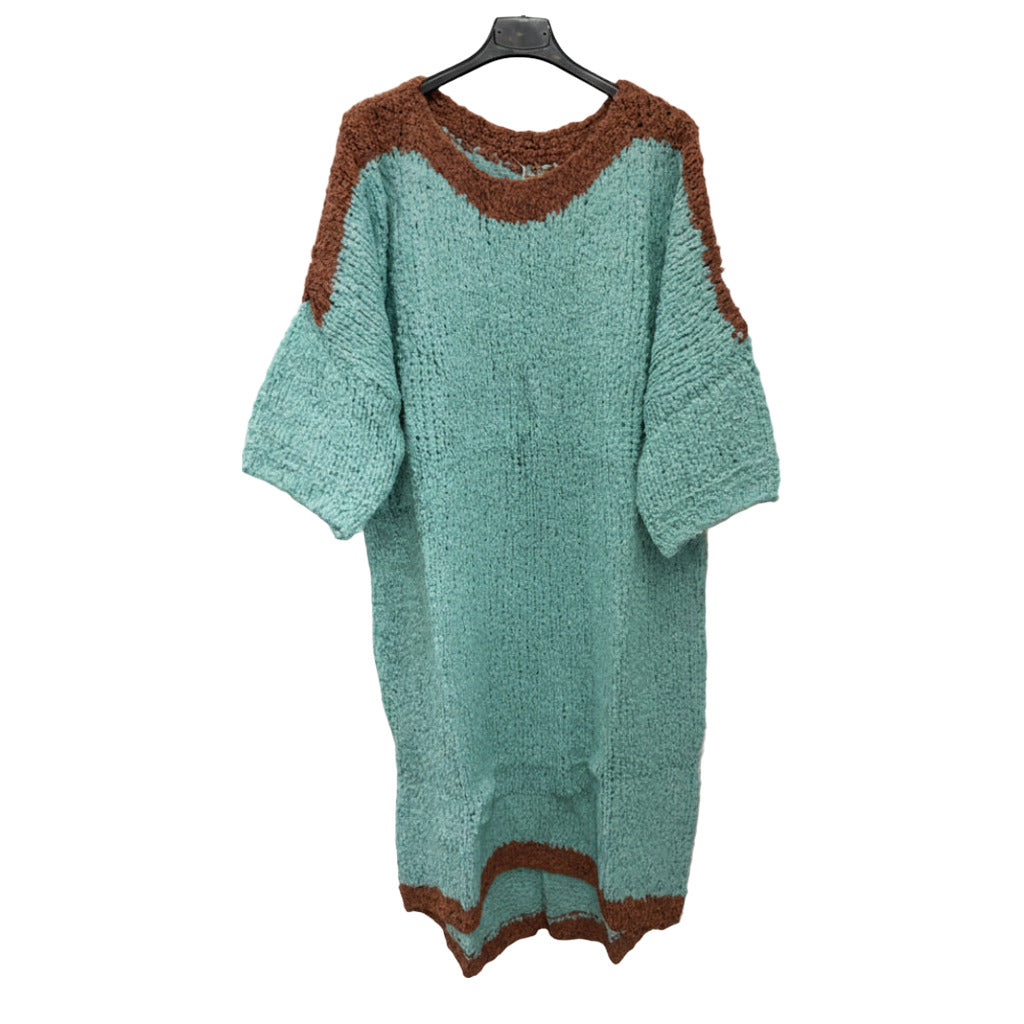 Vestido Julieta25 en color Turquesa/terracota sobre fondo blanco para mujer Angara Moda