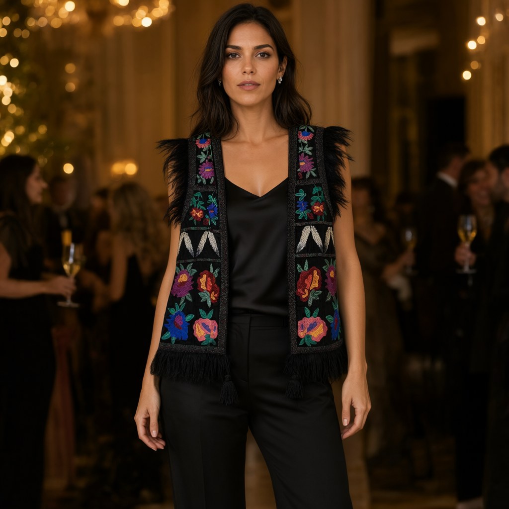 Chaleco Cloe25 con una modelo para mujer Angara Moda