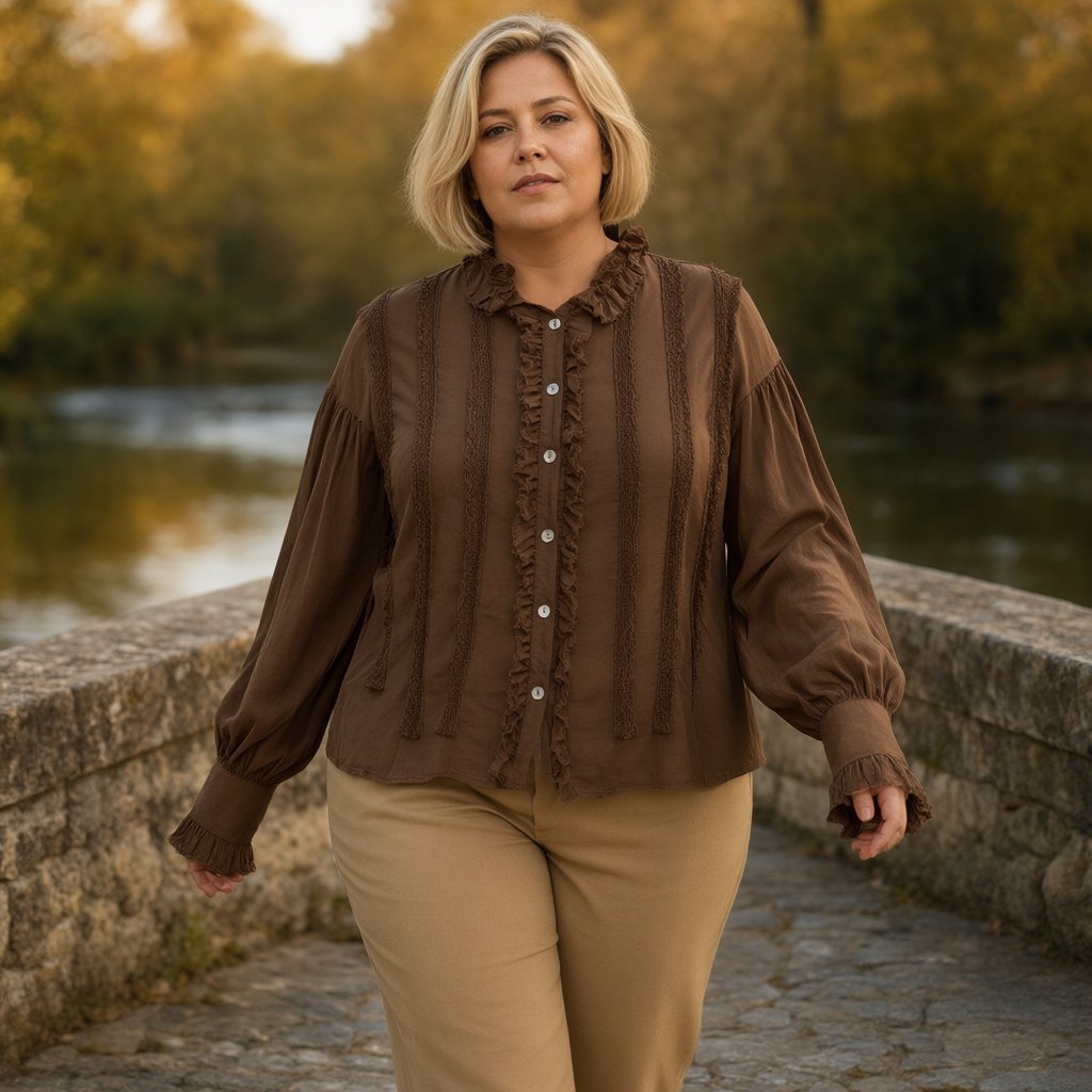 Blusa Alina25 con una modelo para mujer Angara Moda