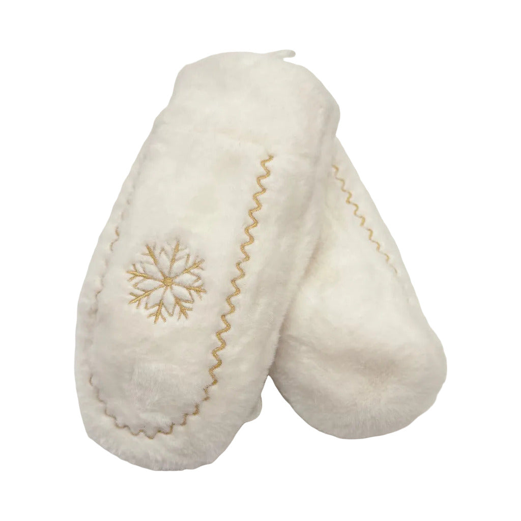 Guantes manoplas1 en color Blanco sobre fondo blanco para mujer Angara Moda