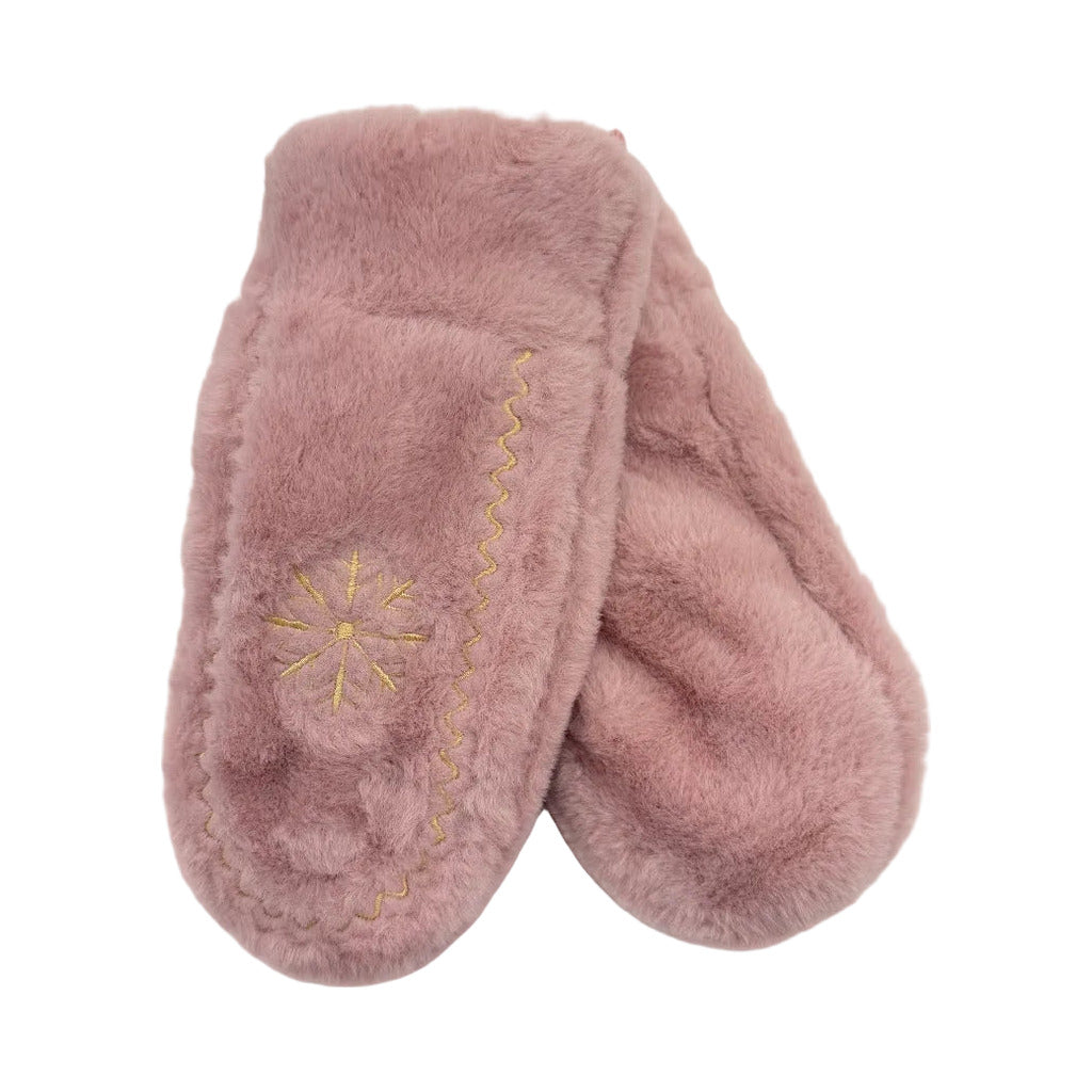 Guantes manoplas1 en color Rosa sobre fondo blanco para mujer Angara Moda
