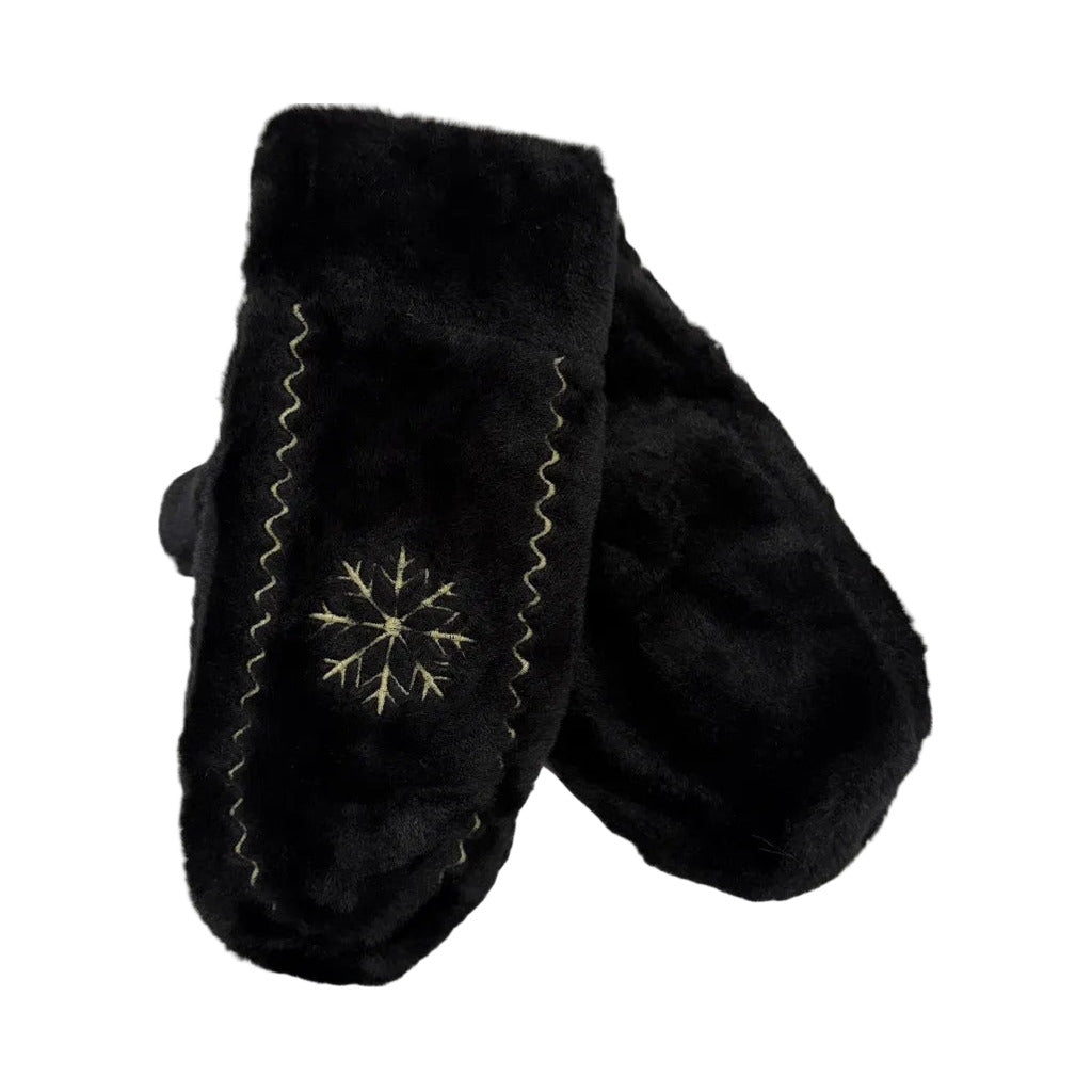 Guantes manoplas1 en color Negro sobre fondo blanco para mujer Angara Moda
