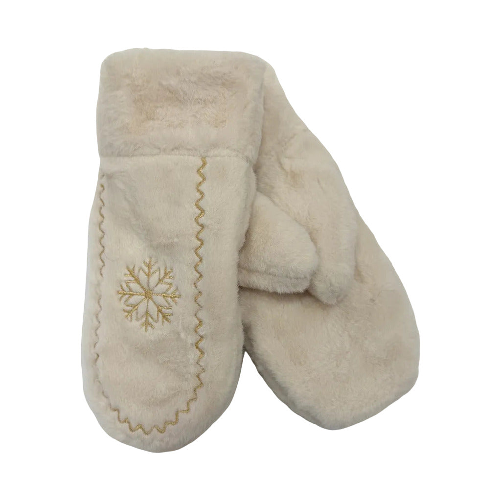 Guantes manoplas1 en color Crema sobre fondo blanco para mujer Angara Moda