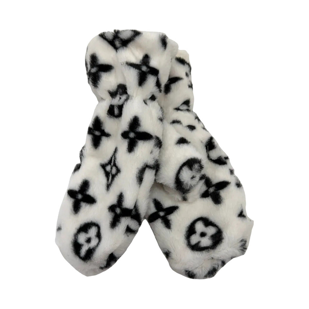 Guantes manoplas2 en color Blanco sobre fondo blanco para mujer Angara Moda