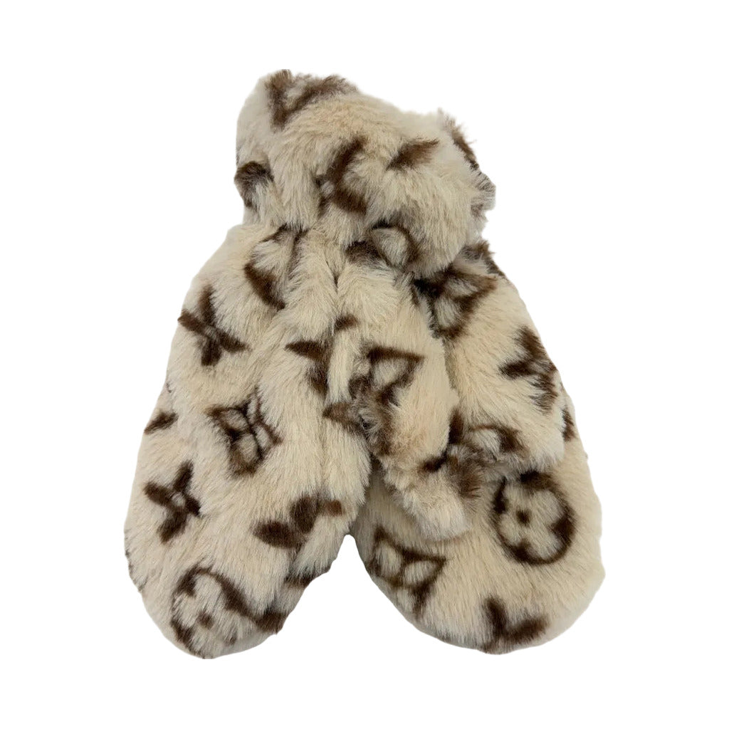 Guantes manoplas2 en color Beige sobre fondo blanco para mujer Angara Moda
