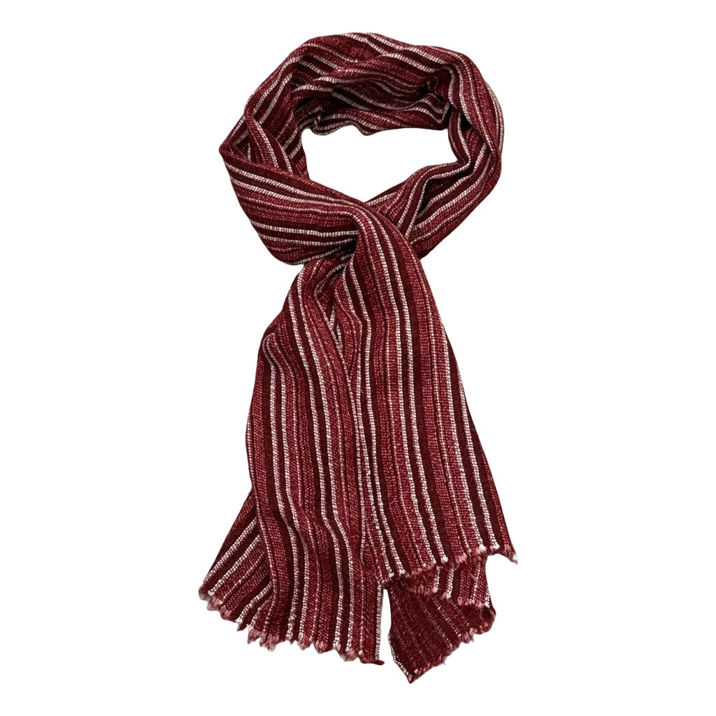 Bufanda igualada en color Vino claro sobre fondo blanco para mujer Angara Moda