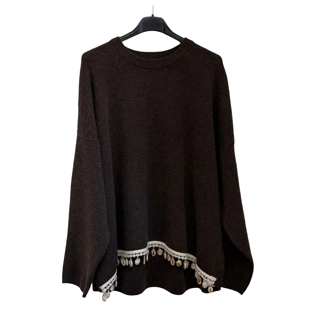 Jersey ratita en color Chocolate sobre fondo blanco para mujer Angara Moda