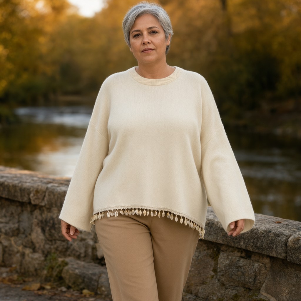 Jersey ratita con una modelo para mujer Angara Moda